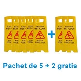 Panou avertizare podea alunecoasa - pachet de 5 + 2 gratis